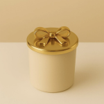 KREM BARDAKLI FİYONK KAPAKLI KAHVE KOKULU MUM