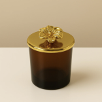 VENA KAHVERENGİ BARDAKLI ÇİÇEK KAPAKLI TARÇIN KOKULU MUM