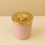 VENA PEMBE BARDAKLI ÇİÇEK KAPAKLI LAVANTA KOKULU MUM